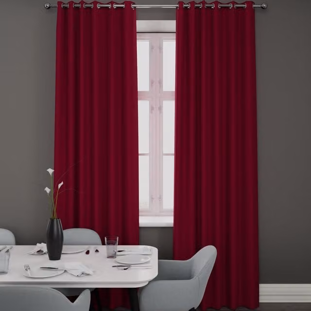 Terrys Clarence Red Velvet Made to Measure Eyelet Curtain Panel