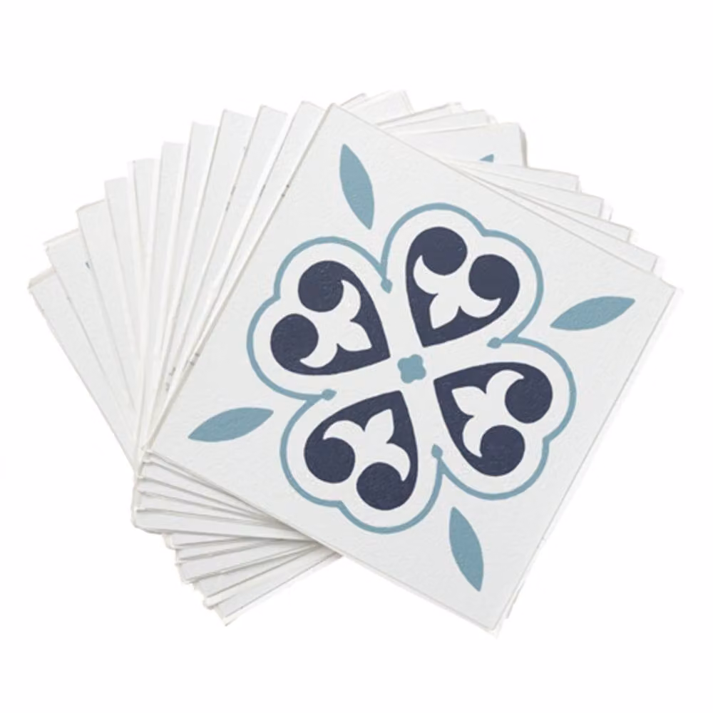 D-C-Fix Oriental Flower Blue and White Self Adhesive Vinyl Floor Tiles, Pack of 11, W/D/H: 30.48 x 30.48 x 30.48 cm – 2