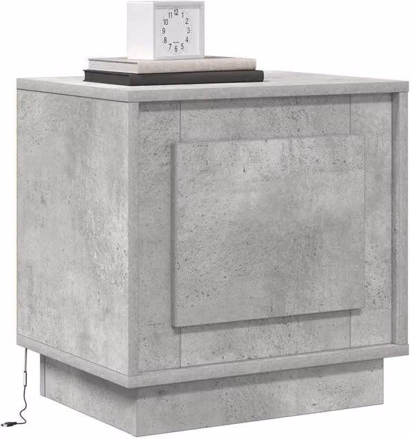Berkfield Home Modern Bedside Cabinets with Integrated LED Lights, 2 Pack, Concrete Grey, W: 44 cm, D: 34 cm