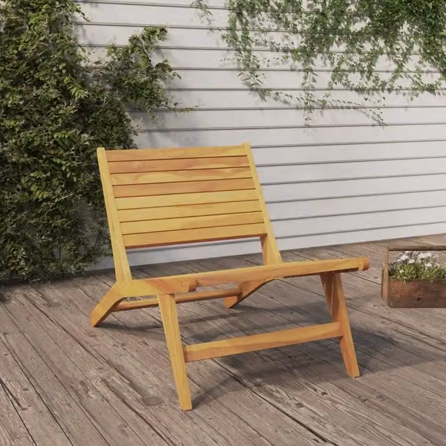 Berkfield Home Classic Solid Teak Wood Garden Chair in Brown – 1