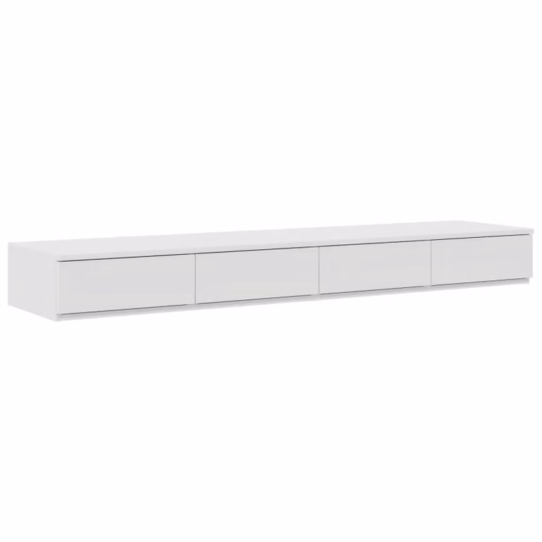 Berkfield Home White Bed Drawers in MDF, W: 160 cm, D: 36.5 cm, H: 16.5 cm