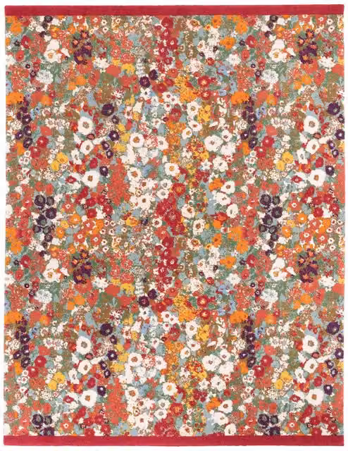 House of Hackney Hollyhocks Spring Floral Wool Rug, Multicolour, W: 305 cm x D: 122 cm