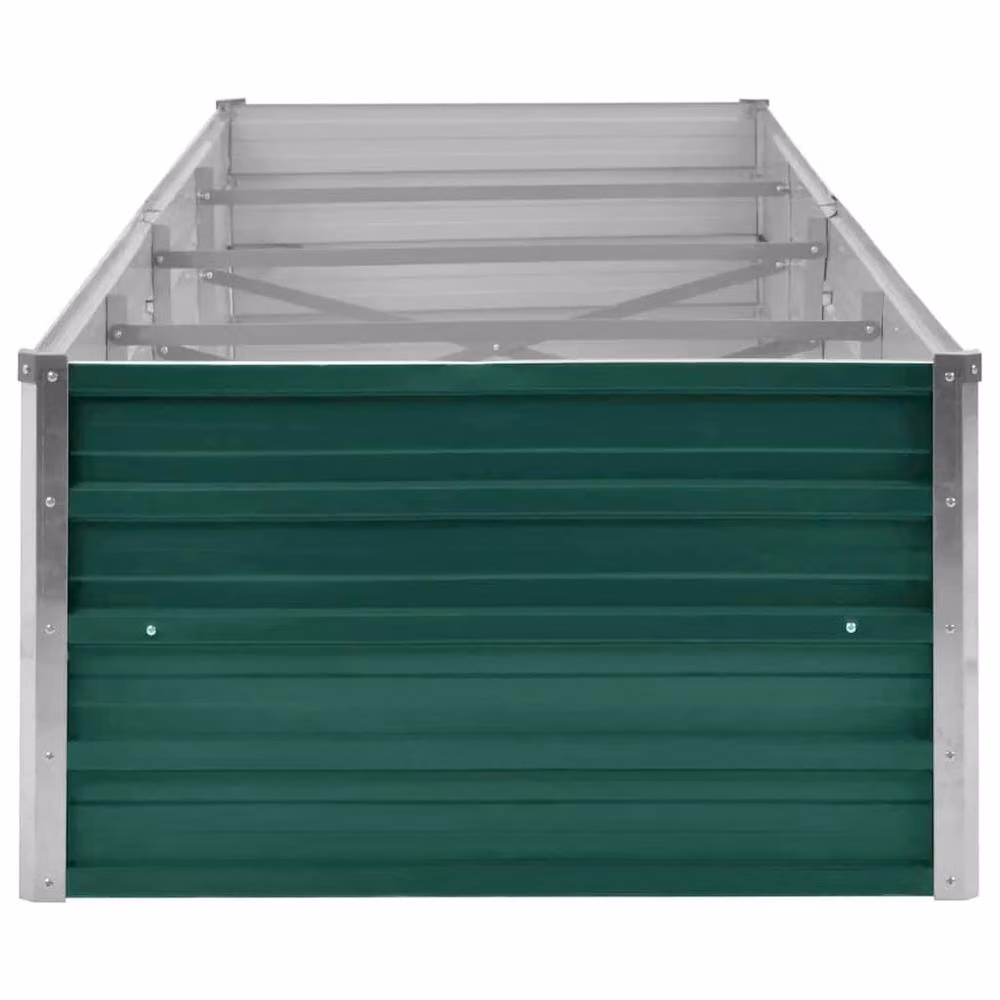 Berkfield Home Garden Galvanised Steel Raised Bed in Green, W/D/H: 320 x 80 x 45 cm – 4