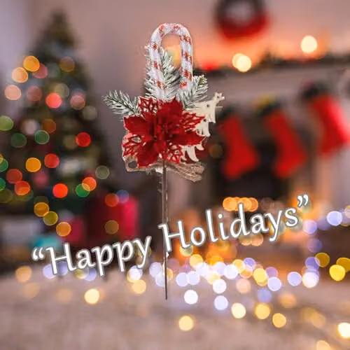 VFM e-Store Red Poinsettia Candy Cane Pick Christmas Decoration Ornament, 30 cm – 4