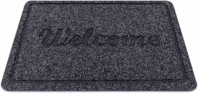 RugsX Weatherproof Polypropylene Doormat in Grey, W/D/H: 60 x 40 x 1 cm