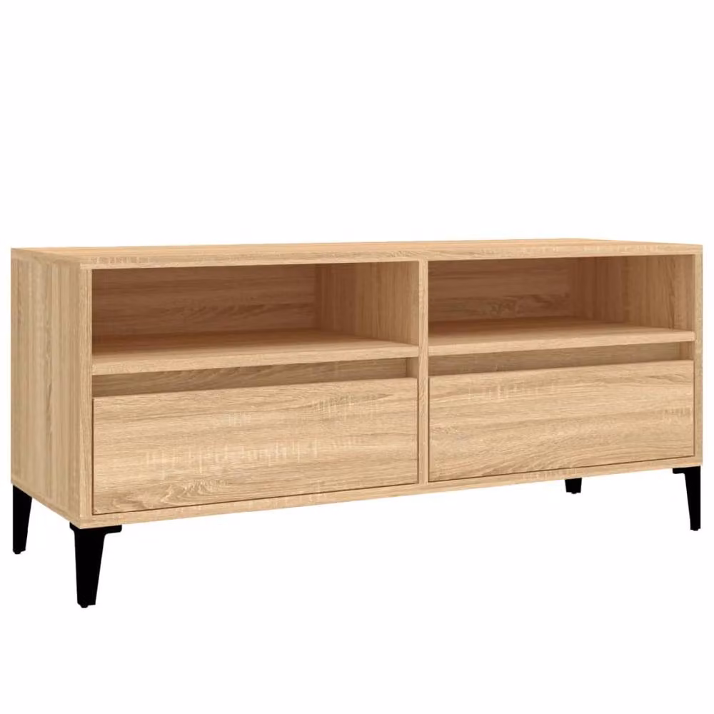 Berkfield Home TV Cabinet in Sonoma Oak, Light Brown, W/D/H: 100 x 34.5 x 44.5 cm – 2