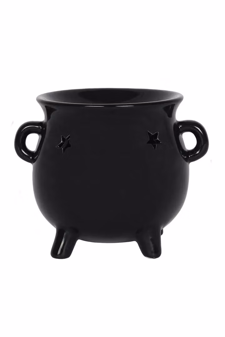 KDMD Black Ceramic Cauldron Tealight Oil Burner for Halloween Tabletop Use – 2