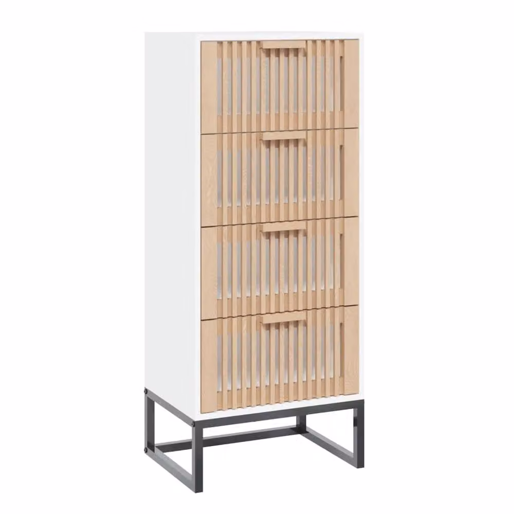 Berkfield Home White Modern Wall Mounted Highboard with Internal Drawers and Hinged Doors W/D/H: 40 x 30 x 95 cm – 2