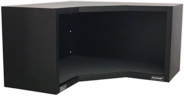 Loops Heavy Duty Modular Corner Wall Cabinet in Matt Grey and Black Steel Construction W/D/H: 93.0 x 51.0 x 45.8 cm