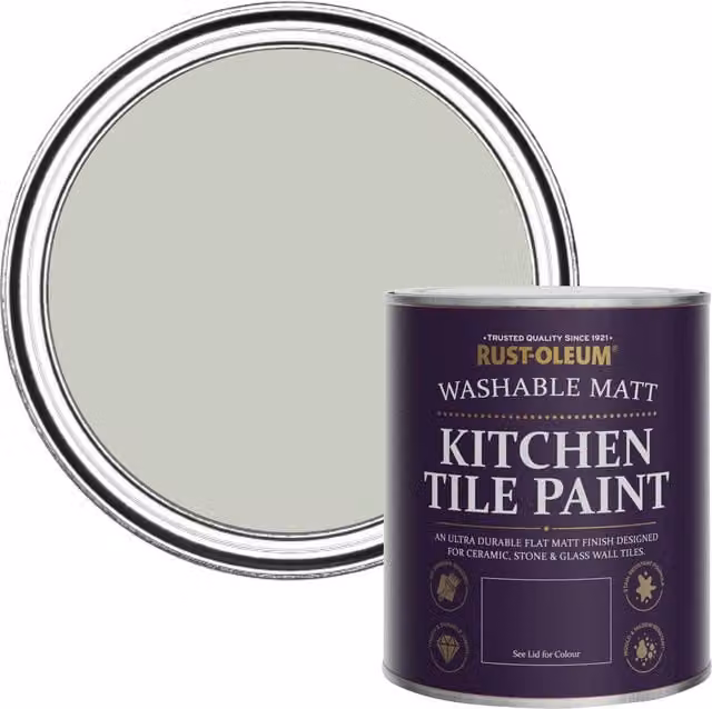 Rust-Oleum Water-Based Kitchen Tile Paint in Matt Finish, Aloe Green, 750ml – 1