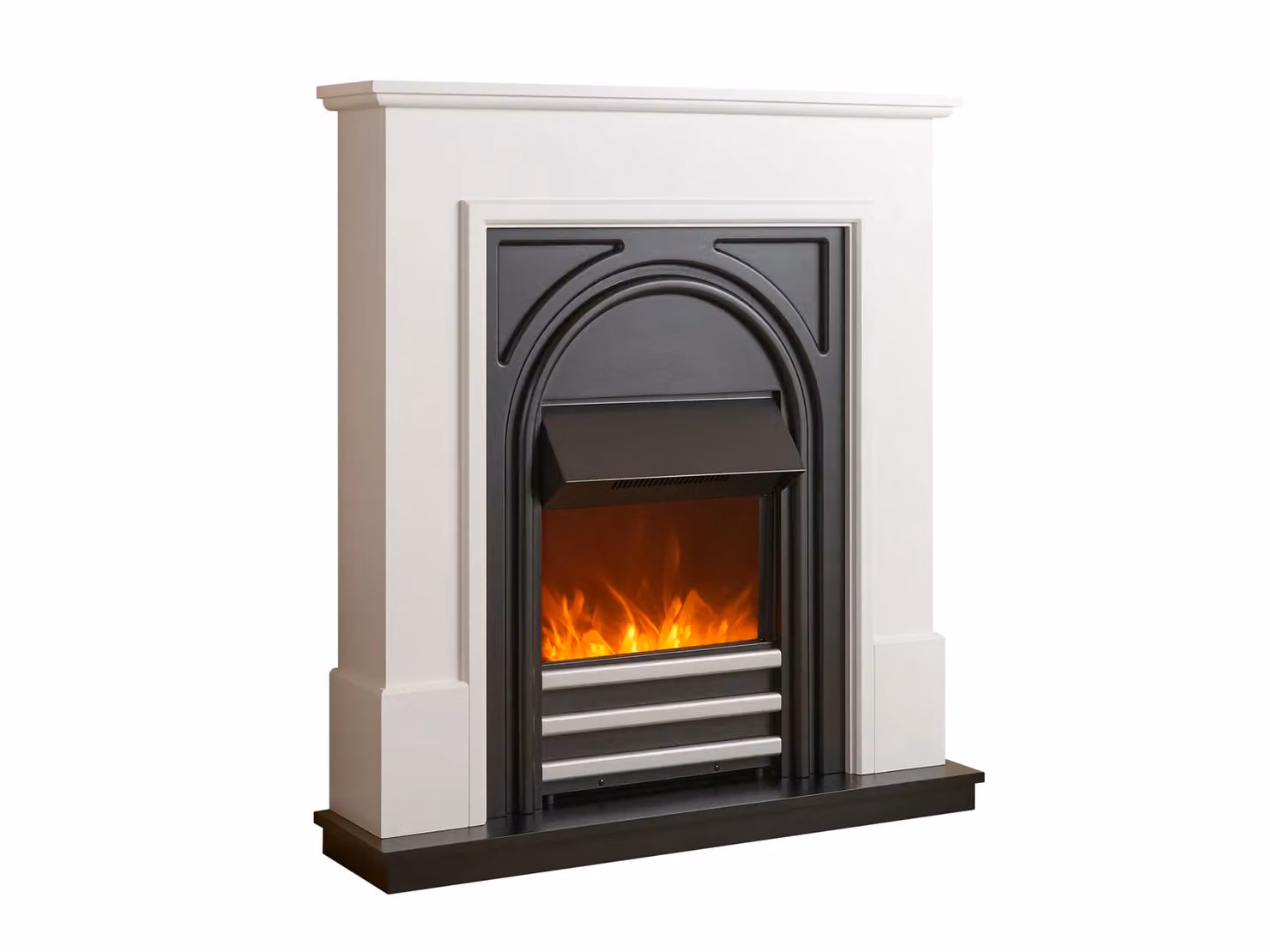 Adam Fires & Fireplaces Warwick Cast Effect Fireplace Suite in Pure White and Black, 36 Inch (Width: 91.44 cm) – 5