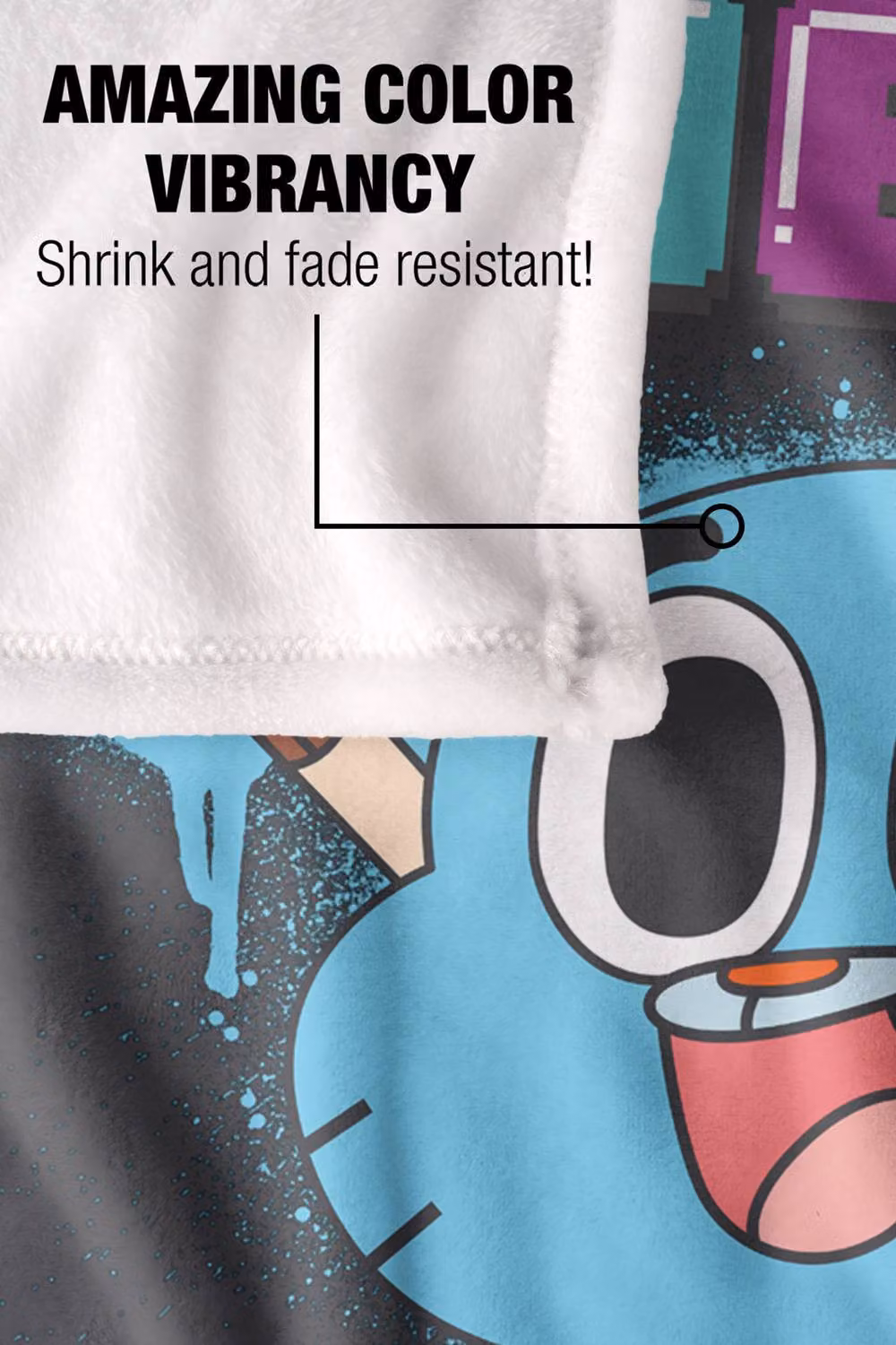 Cartoon Network Amazing World of Gumball Gumball Super Soft Silky Touch Throw Blanket, Extra Large, Multicolour – 4