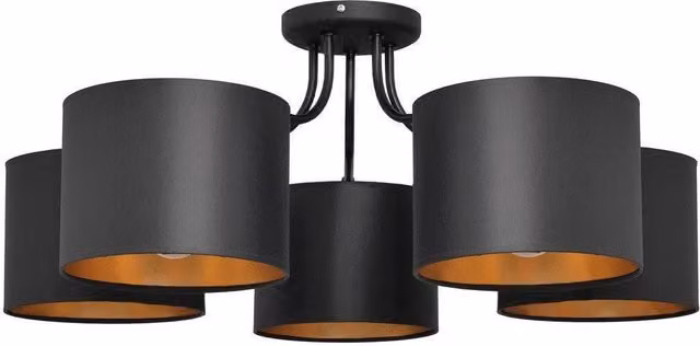 Netlighting Alba Multi Arm Semi Flush Ceiling Light in Black and Gold – 2