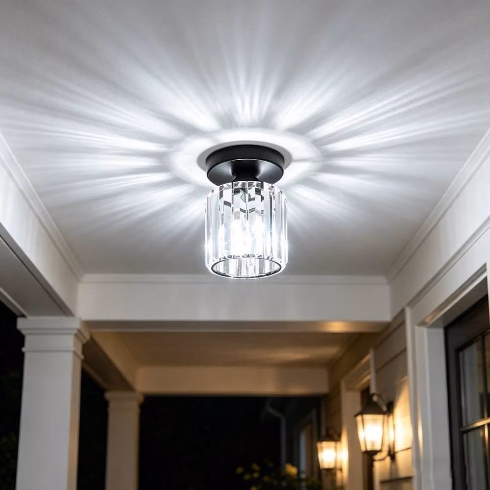 SPETLEK Modern LED Crystal Ceiling Light Chandelier in Transparent and Black – 2