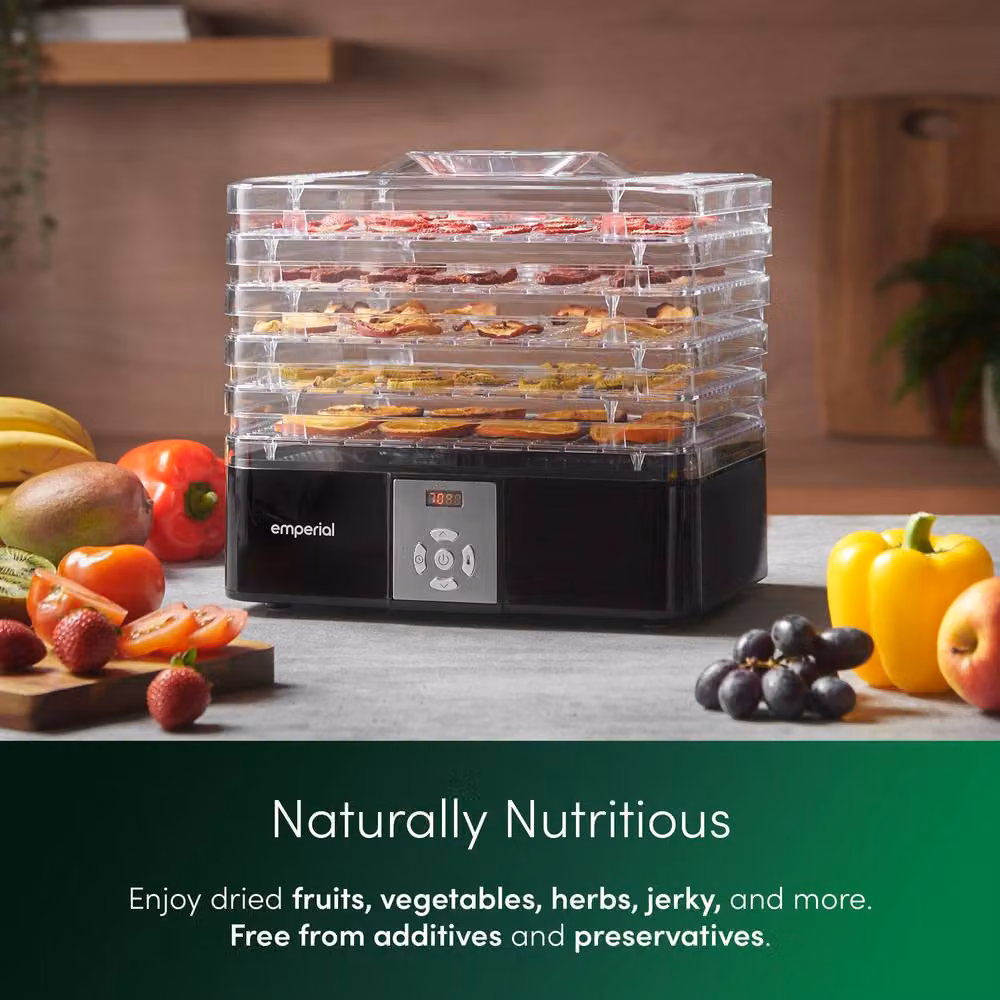 Emperial 6 Tier Food Dehydrator with Digital Display and Timer Control, Black – 2