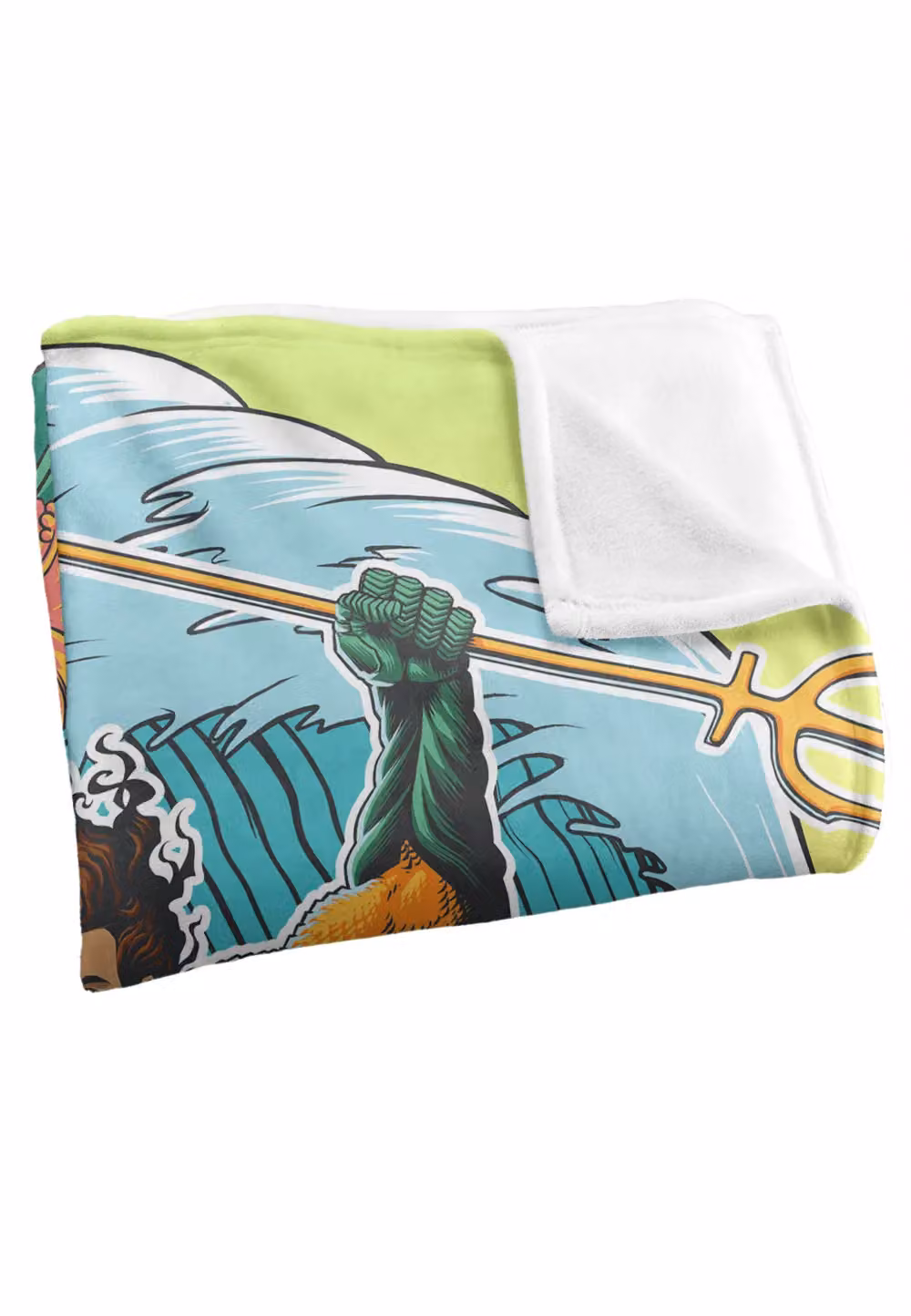 Aquaman and The Lost Kingdom Super Soft White Waves Throw Blanket, W: 127 cm, D: 152.4 cm – 2