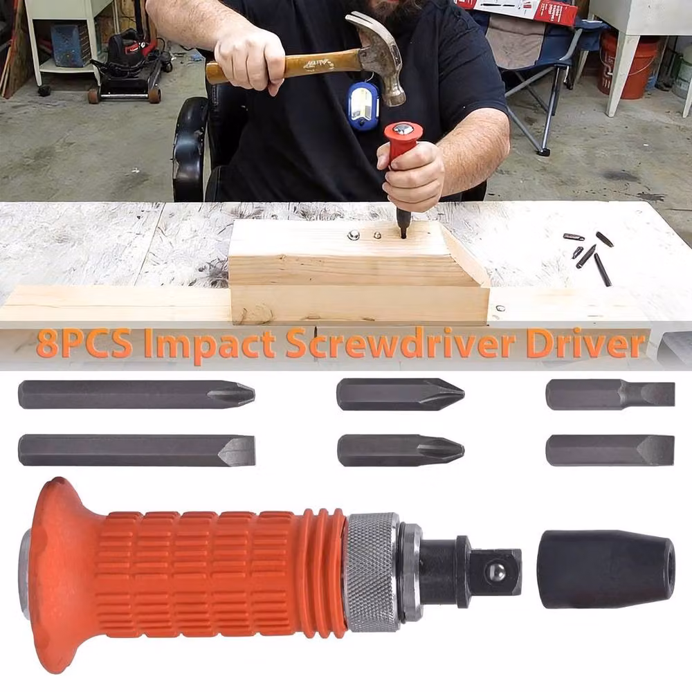 SPETLEK 8-Piece Impact Screwdriver Bit and Screw Socket Set in Red – 5