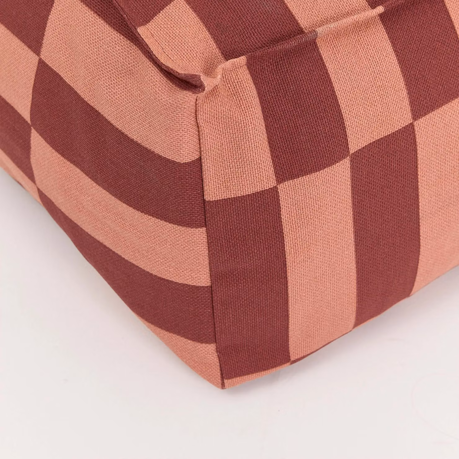 Nobodinoz Vibes Long Beanbag in Red Geometric Pattern with Removable Fabric Cover – 2