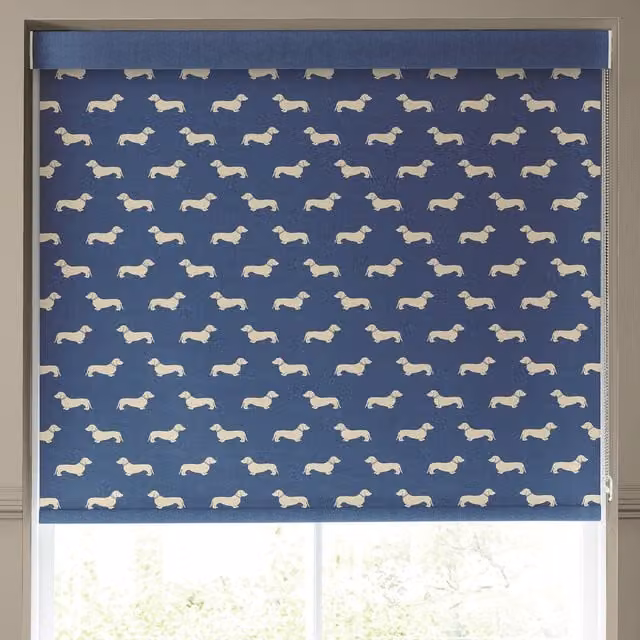 Emily Bond Peggy Translucent Made to Measure Roller Blind in Blue