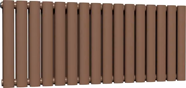 Lux Heat Oval Horizontal Double Radiator in Brown, W: 96 cm, H: 40 cm