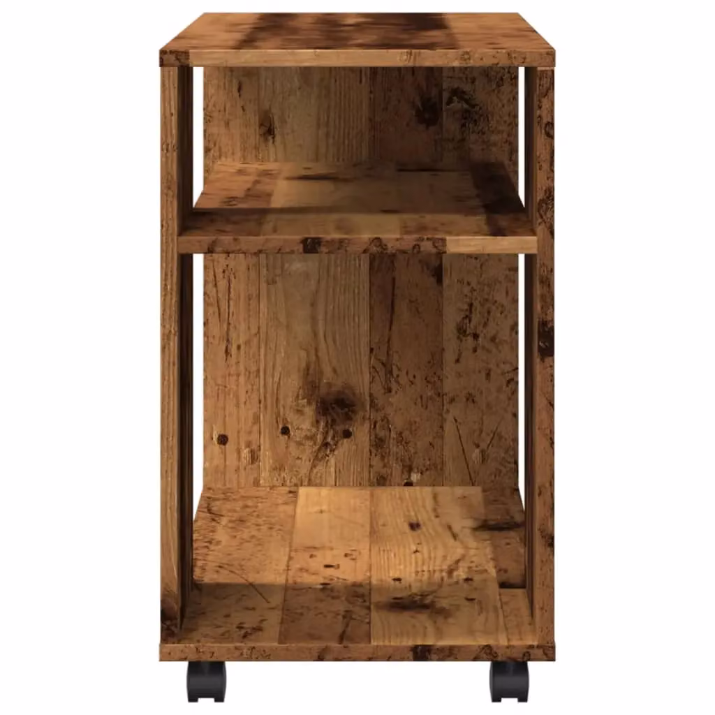 Berkfield Home Industrial Side Table with Castors in Brown, W/D/H: 70 x 35 x 60 cm – 5