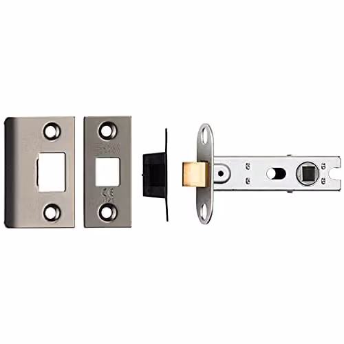 Loops 76mm Tubular Mortice Door Latch Bolt Through with Square Forends in Matt Bronze