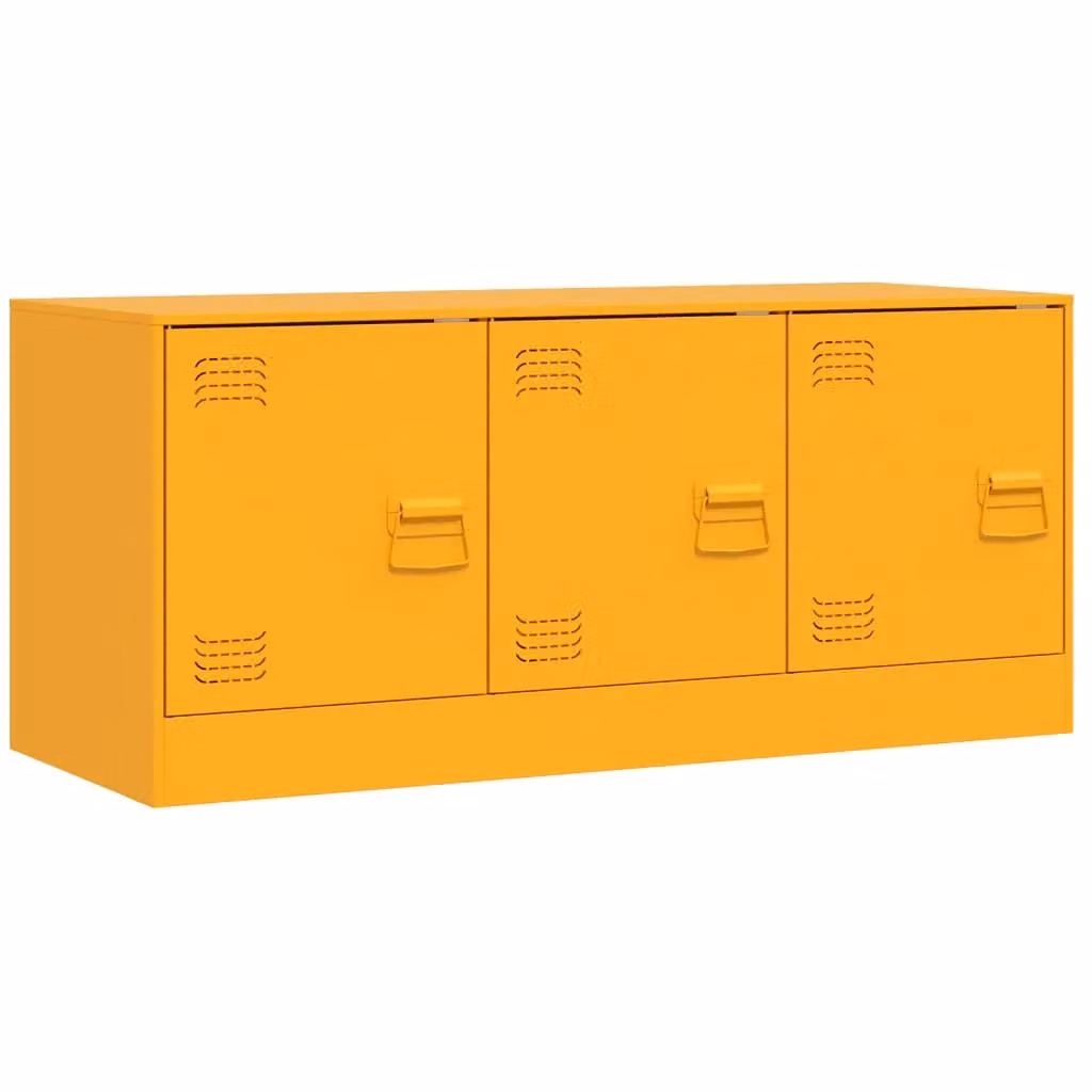 Berkfield Home Industrial TV Cabinet in Mustard Yellow, W/D/H: 99 x 39 x 44 cm – 2