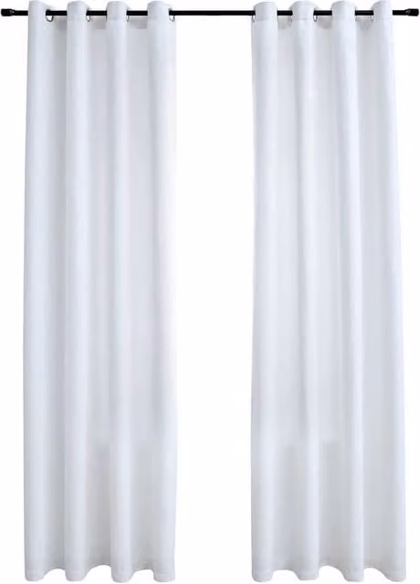 Berkfield Home Blackout Curtains with Eyelets, 2 Pack, White, W: 140 cm, H: 225 cm