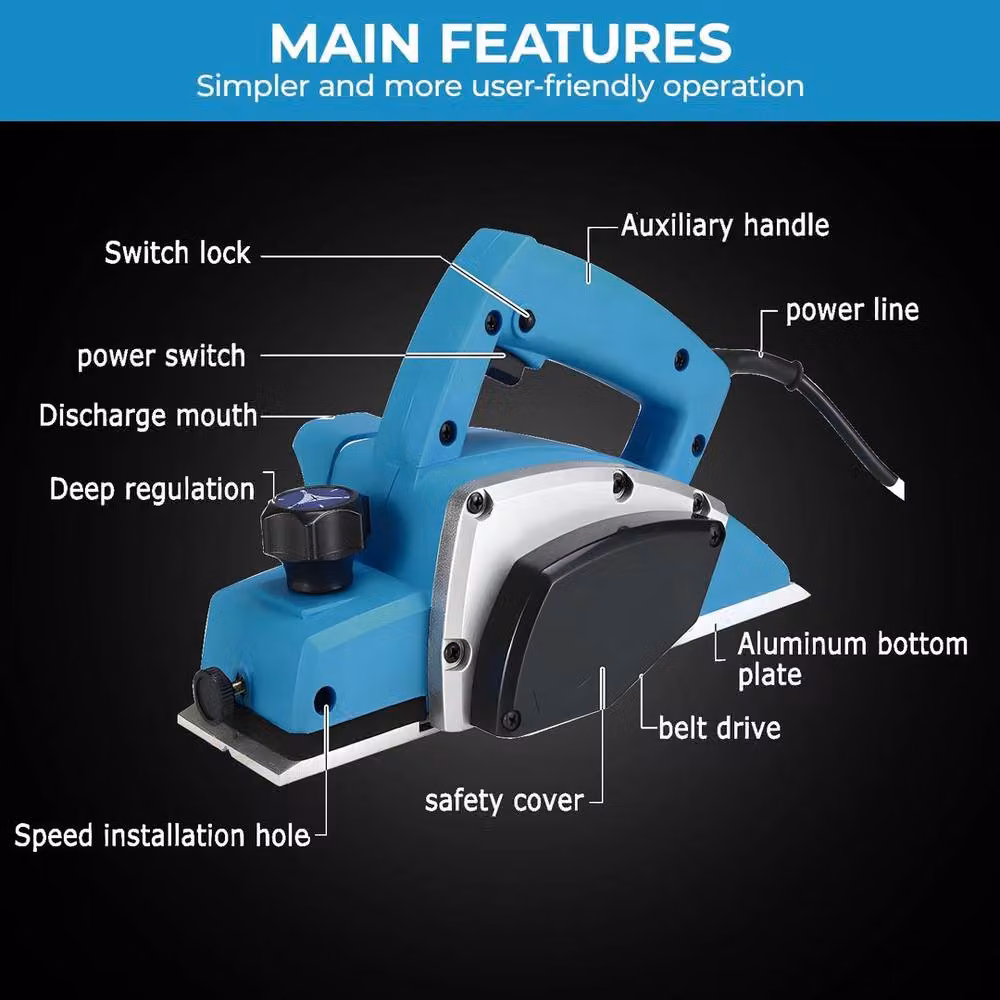 SPETLEK 1200W Electric Corded Wood Planer in Turquoise – 2