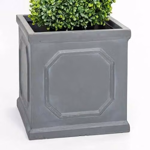 Primrose Grey Fibrecotta Framed Cube Outdoor Garden Planter, Height: 30 cm – 3