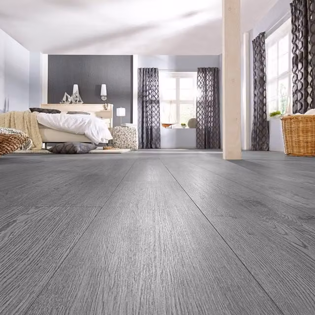 Livingandhome Country House Wood Look Self Adhesive Plank Flooring in Grey