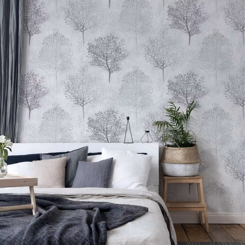Arthouse Wonderland Botanical Floral Wallpaper in Mid Grey – 3
