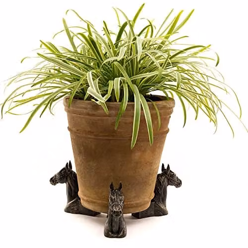 Potty Feet Bronze Horse Figure Planter Support Ornaments, Set of 3 Polyresin Decorative Animal Feet for Indoor and Ornamental Garden Plants – 1