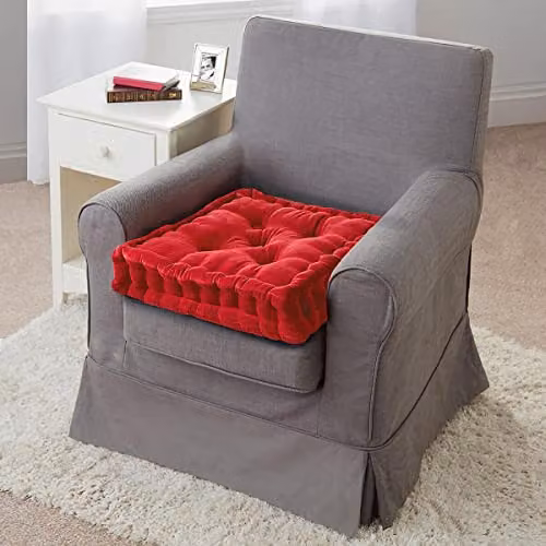 Coopers of Stortford Velvet Dining Chair Booster Cushion in Burgundy – 4