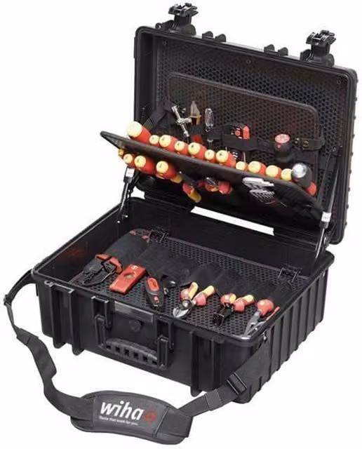Wiha Competence XL 82 Piece Electrician Tool Kit with Case, Grey