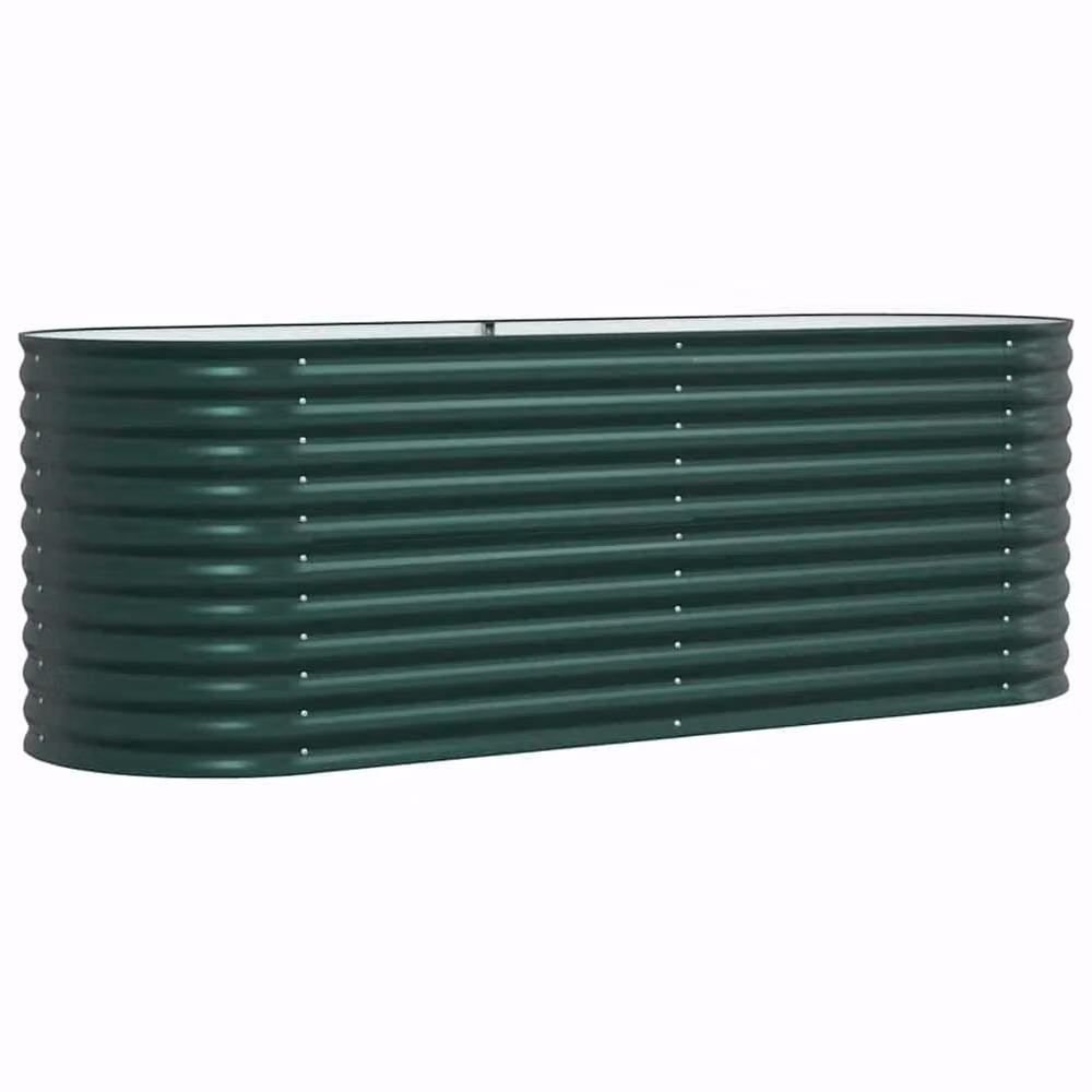 Berkfield Home Garden Green Galvanised Steel Raised Bed W: 240 cm, D: 80 cm, H: 81 cm – 3