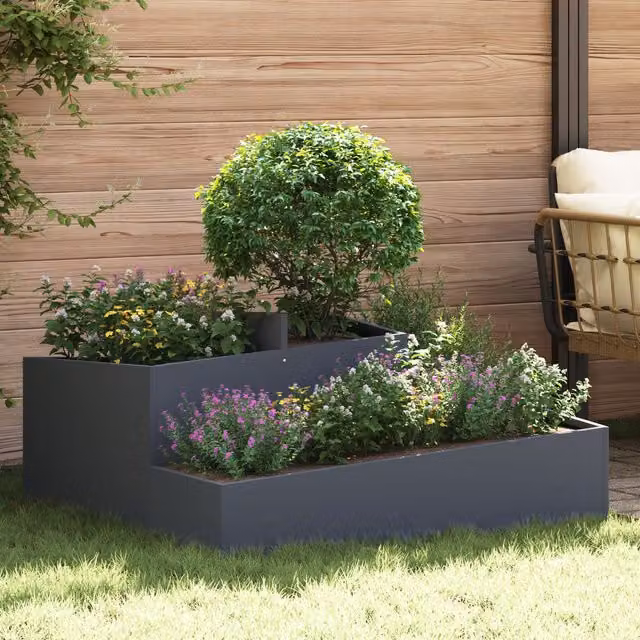Berkfield Home Anthracite Galvanised Steel Metal Planter Tub – 1