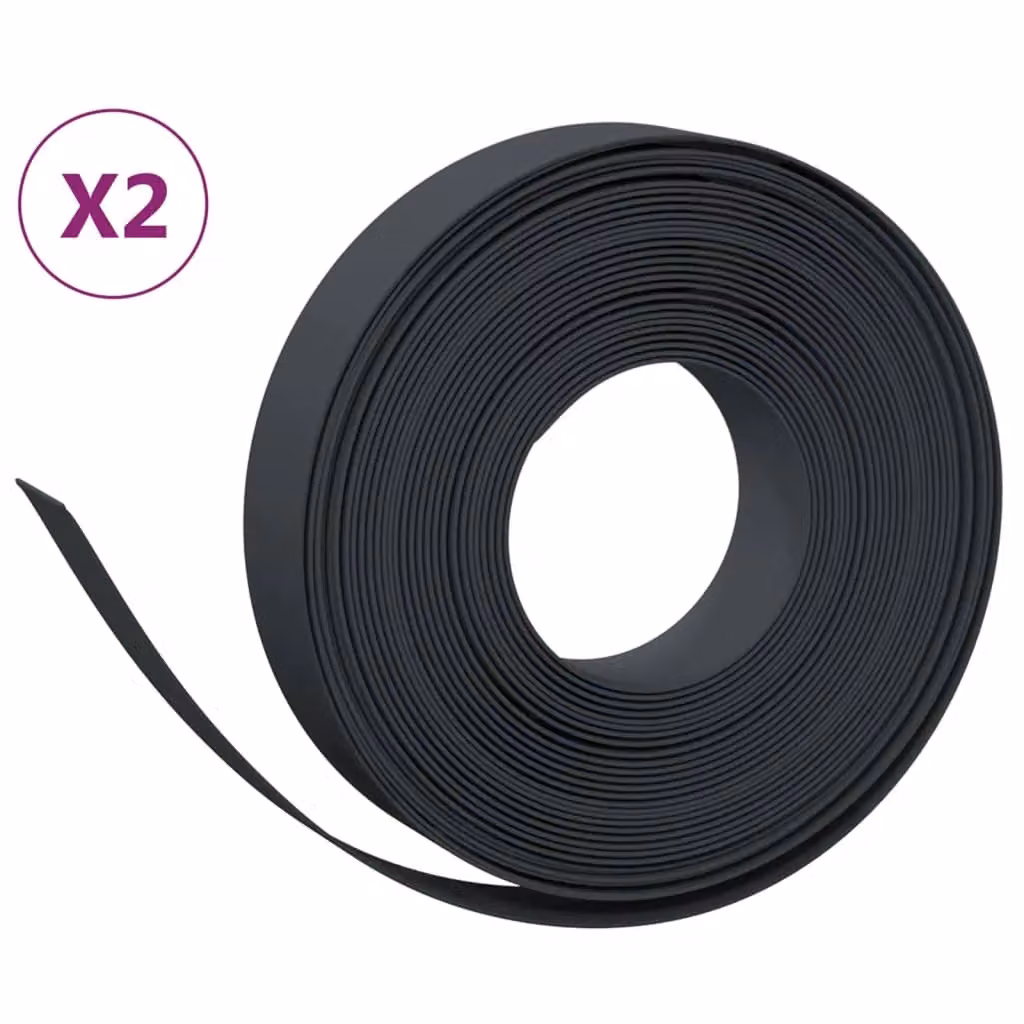 Berkfield Home Garden Edgings, 2 Pack, Black Polyethylene – 2