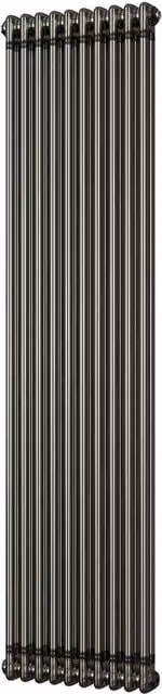 UK Radiators Alpha 2 Column Radiator in Raw Metal Silver, H: 180 cm, W: 46 cm