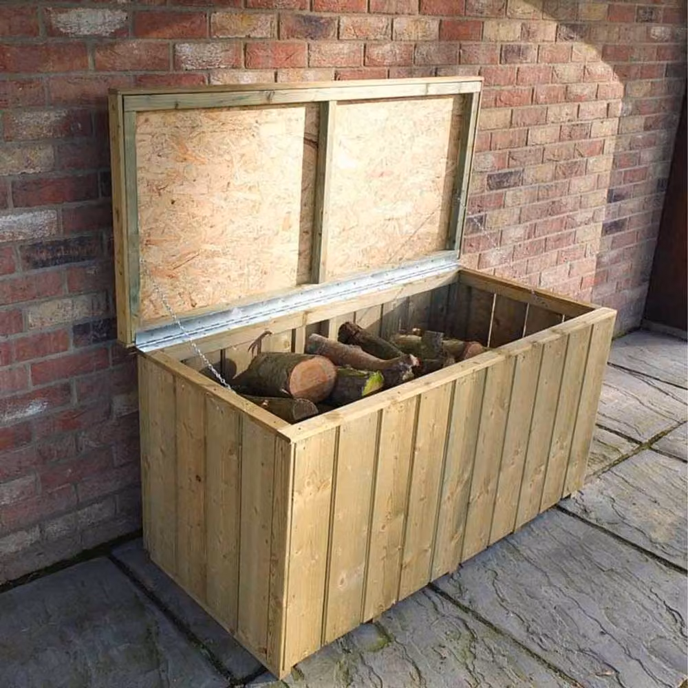 Shires Pressure Treated Planed Timber Log Box in Light Brown, W/D/H: 127.0 x 56.0 x 68.3 cm – 2