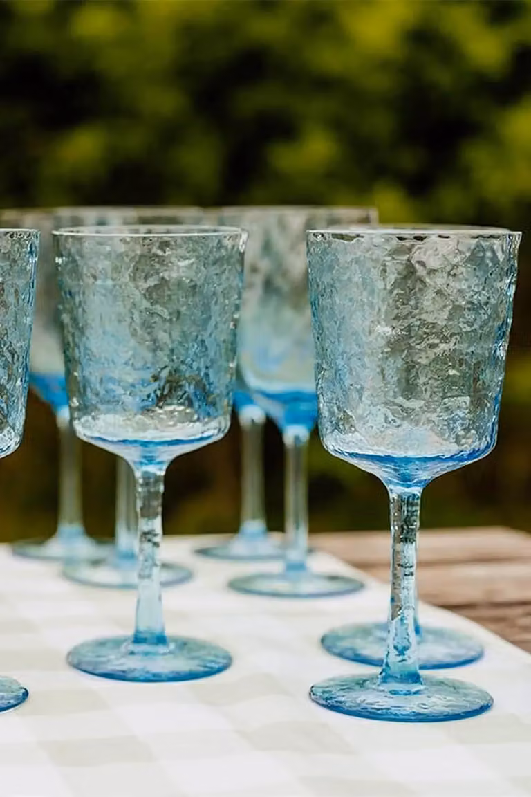 Bayside Set of 13 Lulworth Blue Acrylic Wine Glasses