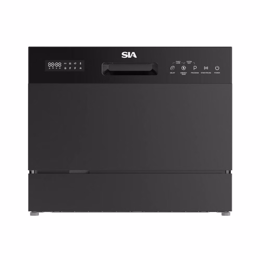 SIA TTD6BL Black Table Top Dishwasher with 6 Place Settings and 8 Programs – 2
