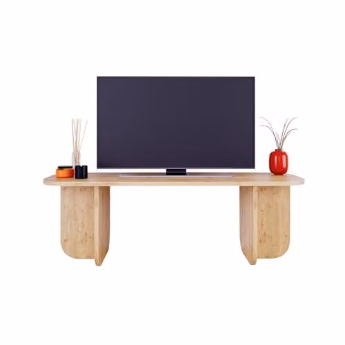 Bimossa Modern Wooden TV Stand in Oak, W: 100 cm, D: 40 cm, H: 42 cm