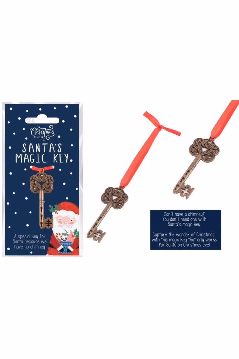 KDMD 10 Pack of Antique Gold Santa's Magic Keys on Red Ribbons for Children – 2