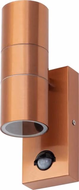 Litecraft Kenn Outdoor PIR Motion Sensor Up and Down Wall Light in Copper
