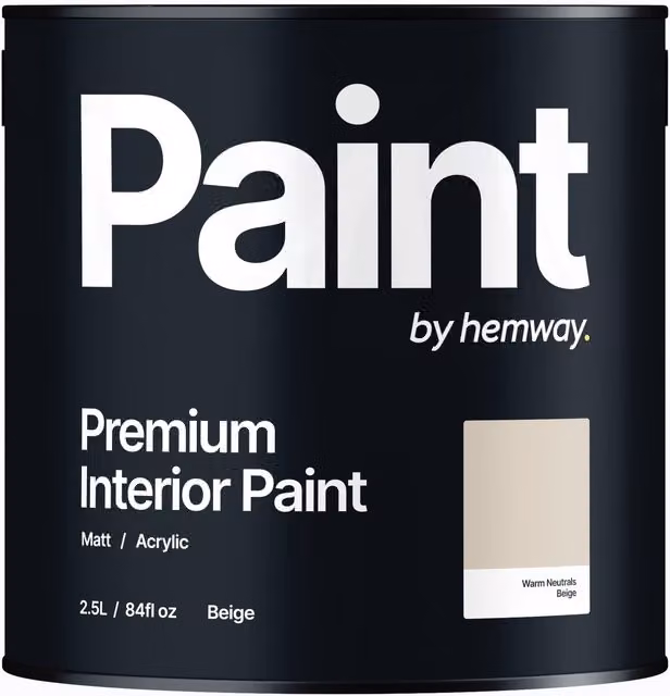 Hemway Matt Acrylic Interior Dispersion Paint in Beige, 2.5L