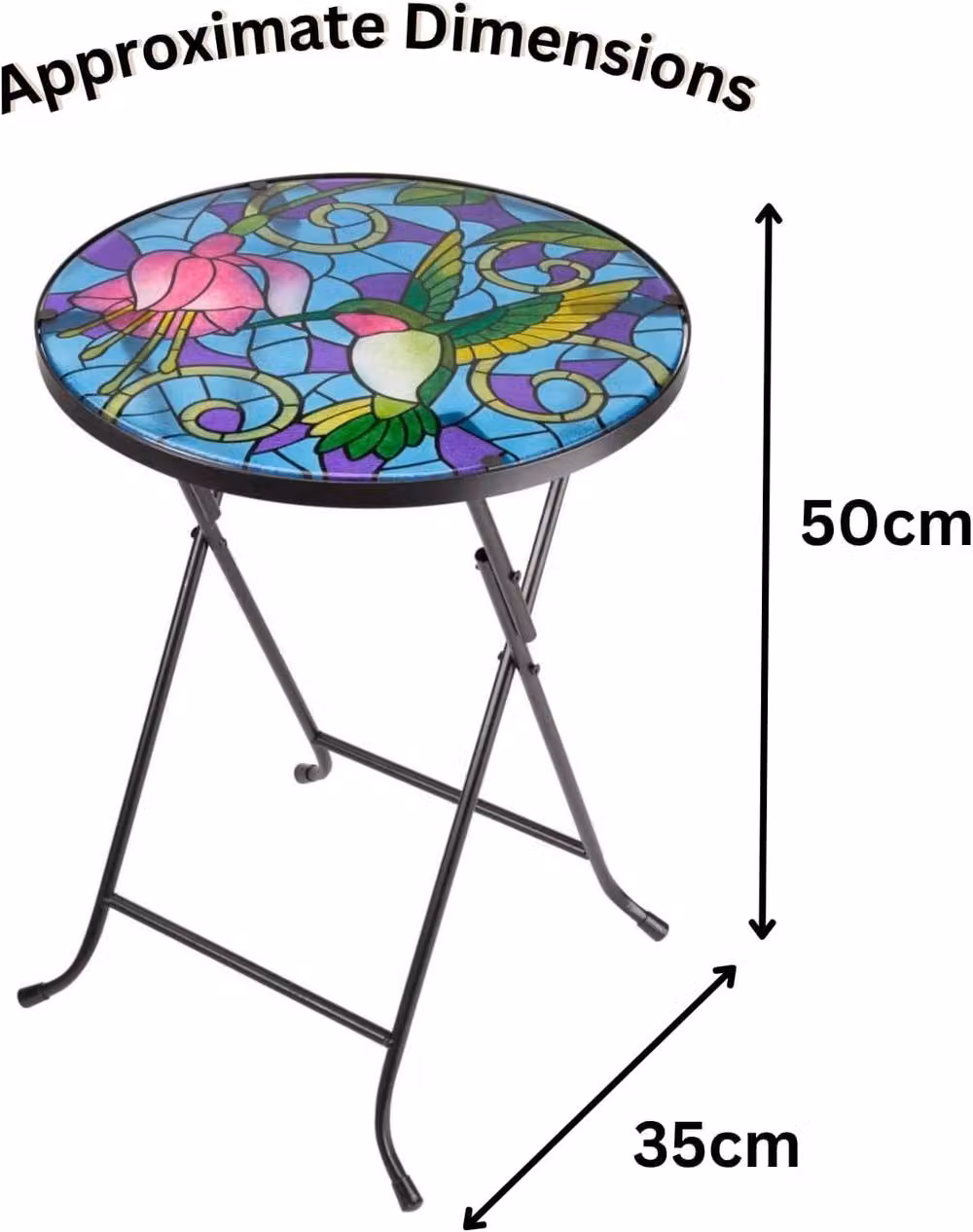 Marco Paul Hummingbird Outdoor Glass Bird Bath in Multicolour Floral Design – 2