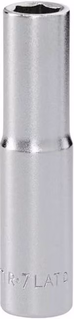 Facom 1/4in Drive 6-Point Deep Socket 7mm in Silver Chrome Vanadium Steel