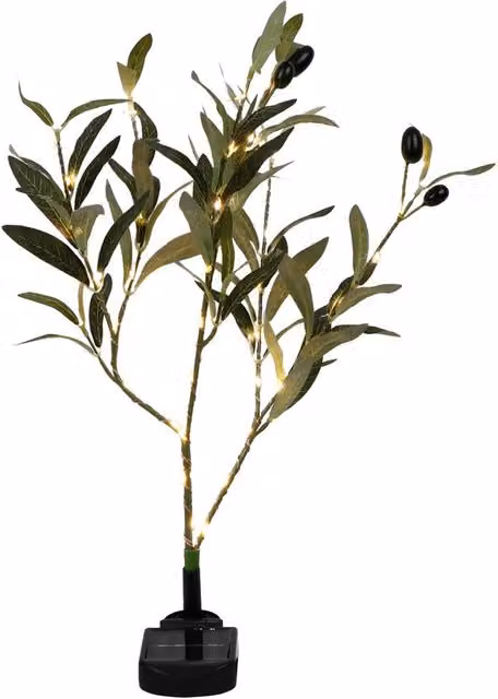 Gardenwize Solar Olive Tree Stake Light with Warm White LED in Green