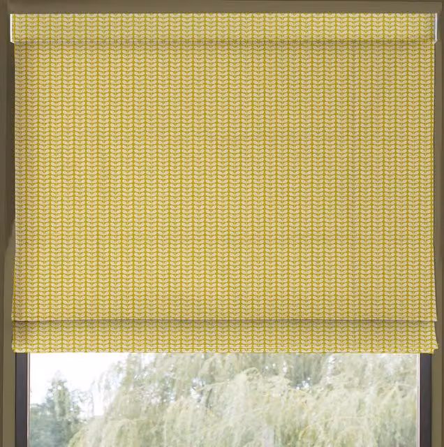 Orla Kiely Tiny Stem Blackout Roman Blind in Yellow